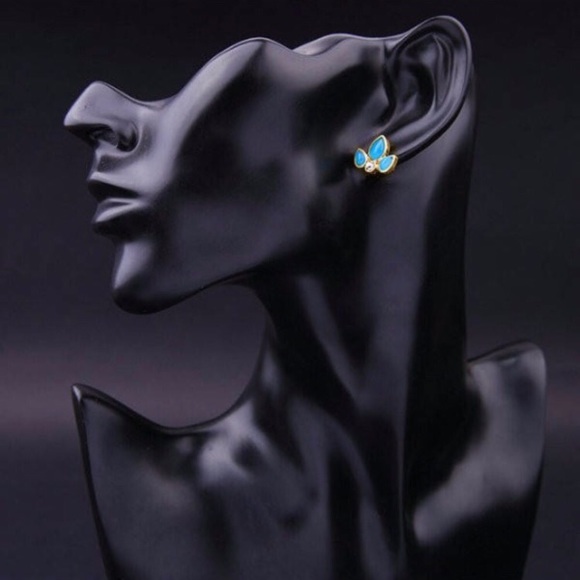 💎2 for $15💎Blue Rhinestone Teardrop Post Earring - Picture 4 of 5